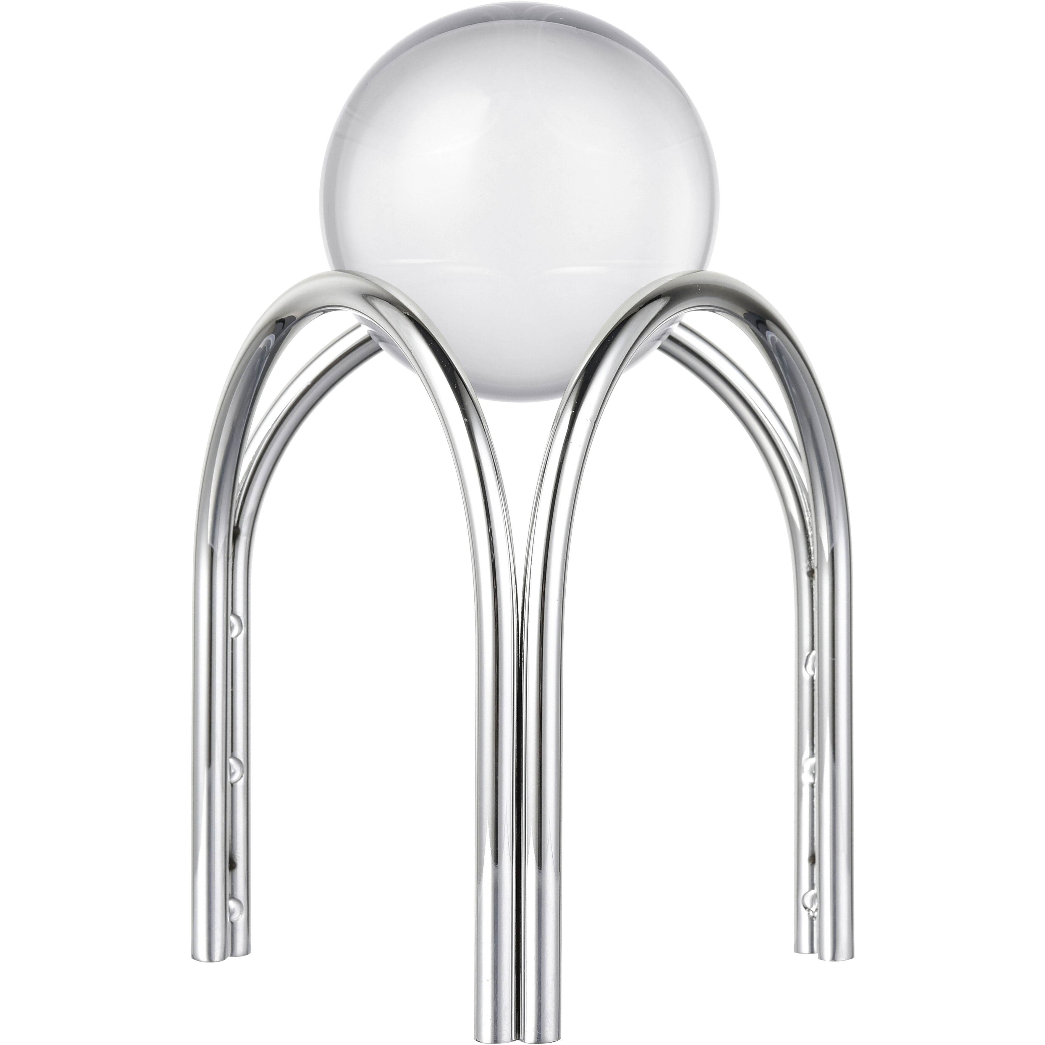 Sibyl Silver with Clear Orb Stand, Set of 2