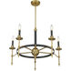 Consulate 5 Light 28 inch Matte Black and Warm Brass Chandelier Ceiling Light