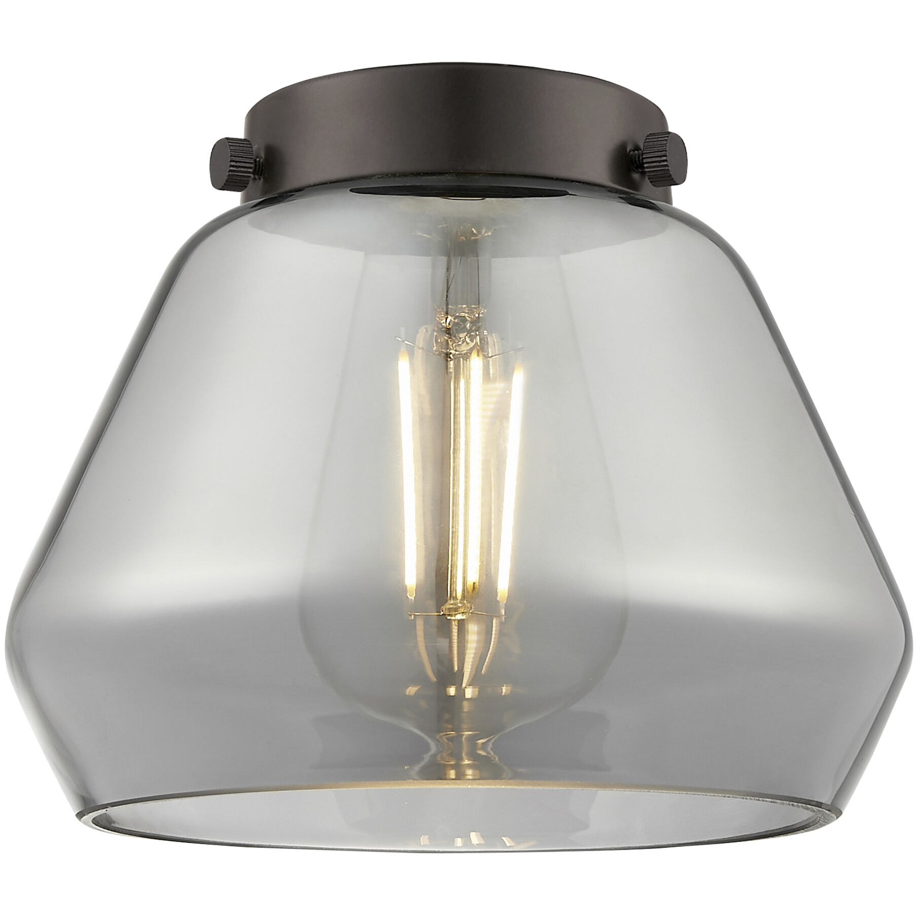 Nouveau 2 Fulton 1 Light 6.75 inch Brushed Satin Nickel Mini Pendant Ceiling Light in Incandescent, Plated Smoke