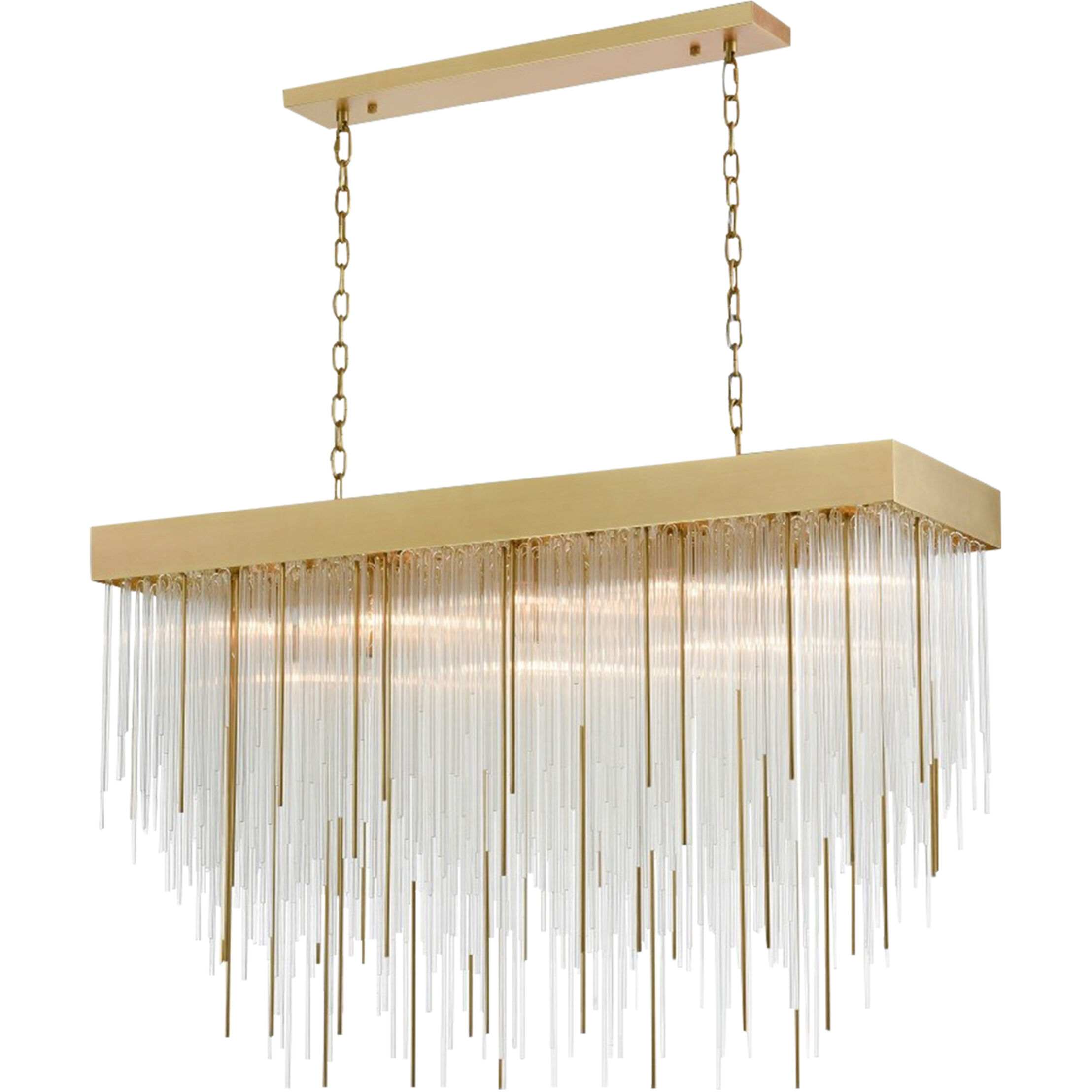 Waterfall 27 Light 18 inch Aged Brass Chandelier Ceiling Light