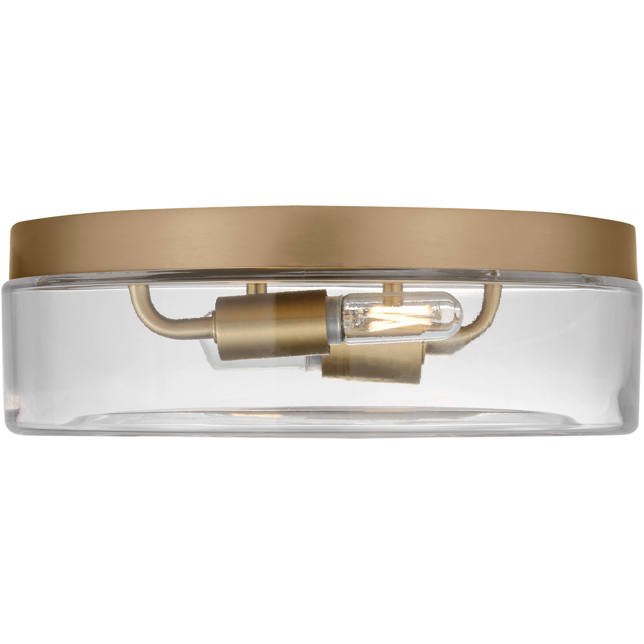 Rhett LED 12 inch Satin Brass Flush Mount Ceiling Light