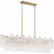 Addis 14 Light 51.75 inch Aged Brass Linear Chandelier Ceiling Light in Tronchi Glass Clear