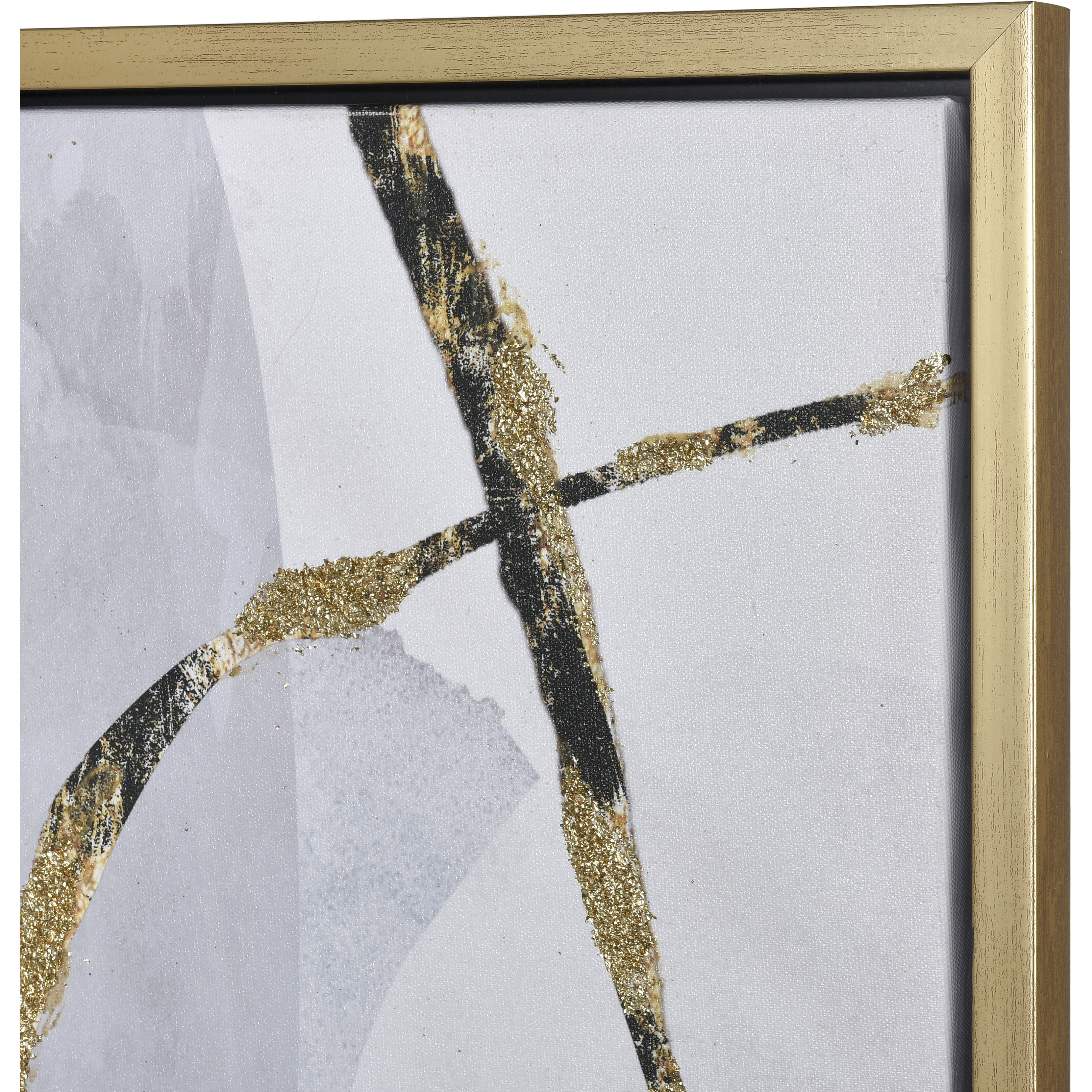 Kenner Gray with Gold Framed Wall Art