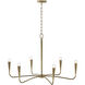 Savari 6 Light 39 inch Artisan Gold Chandelier Ceiling Light