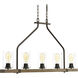 Barnes Mill 5 Light 38 inch Antique Bronze Linear Chandelier Ceiling Light