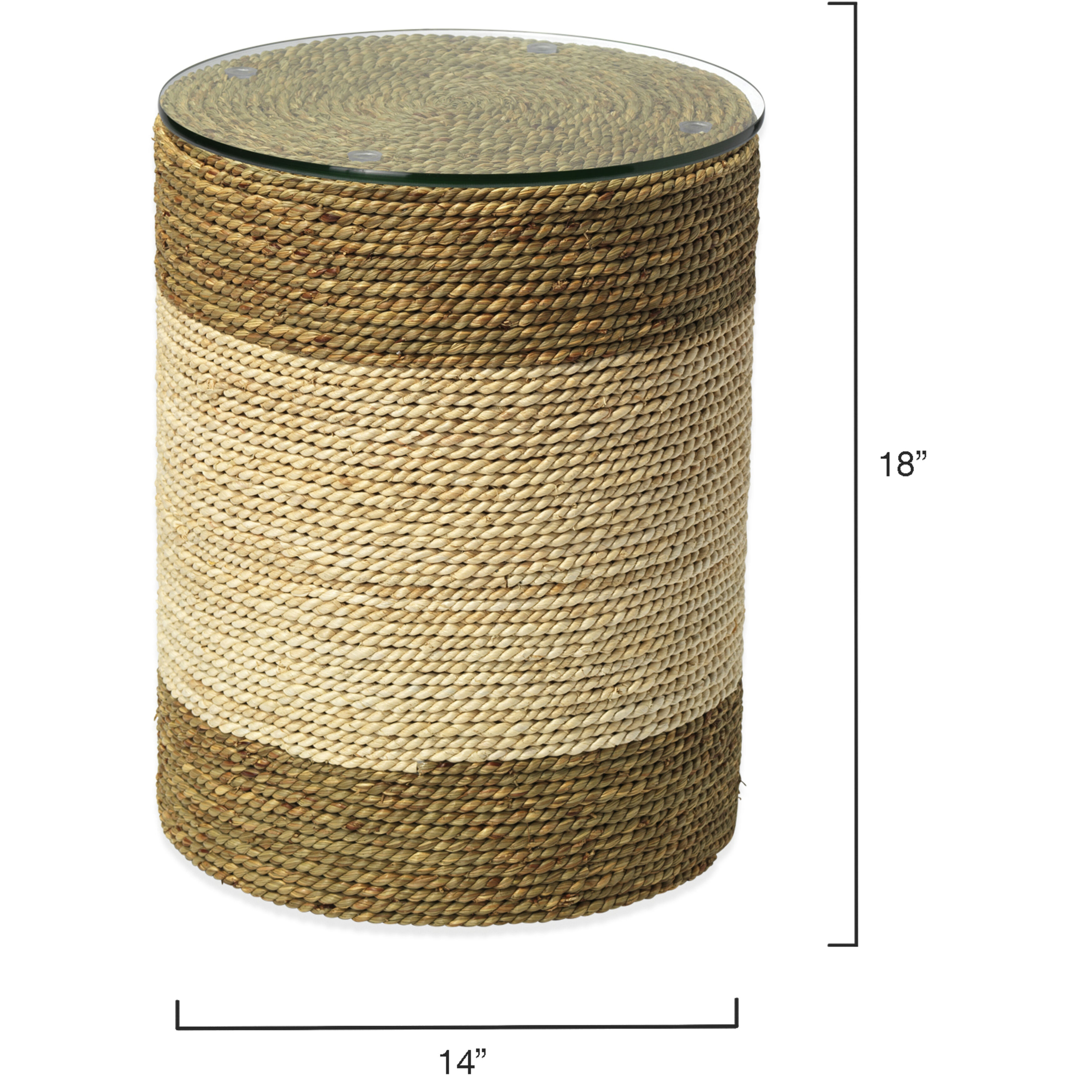 Saint Bart's 18 X 14 inch Off-White & Natural Side Table