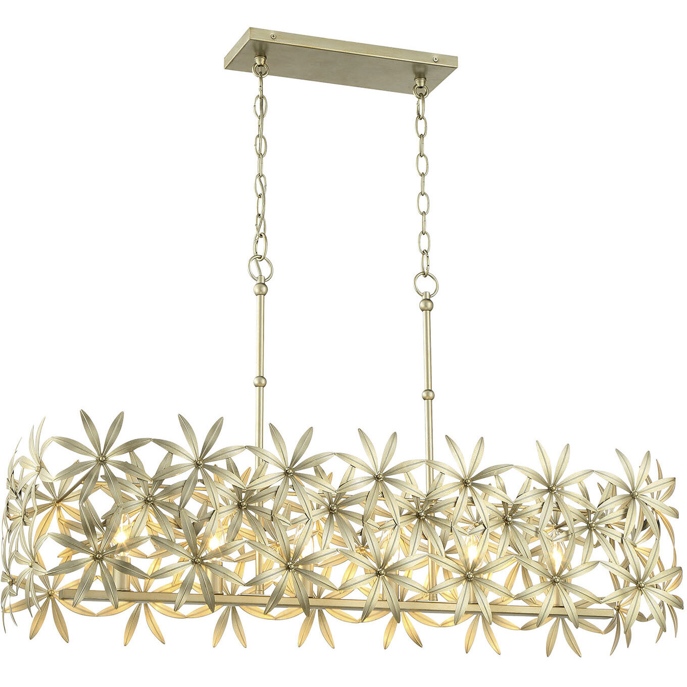 Flower Child 6 Light 38.5 inch Ambry Gold Island Light Ceiling Light