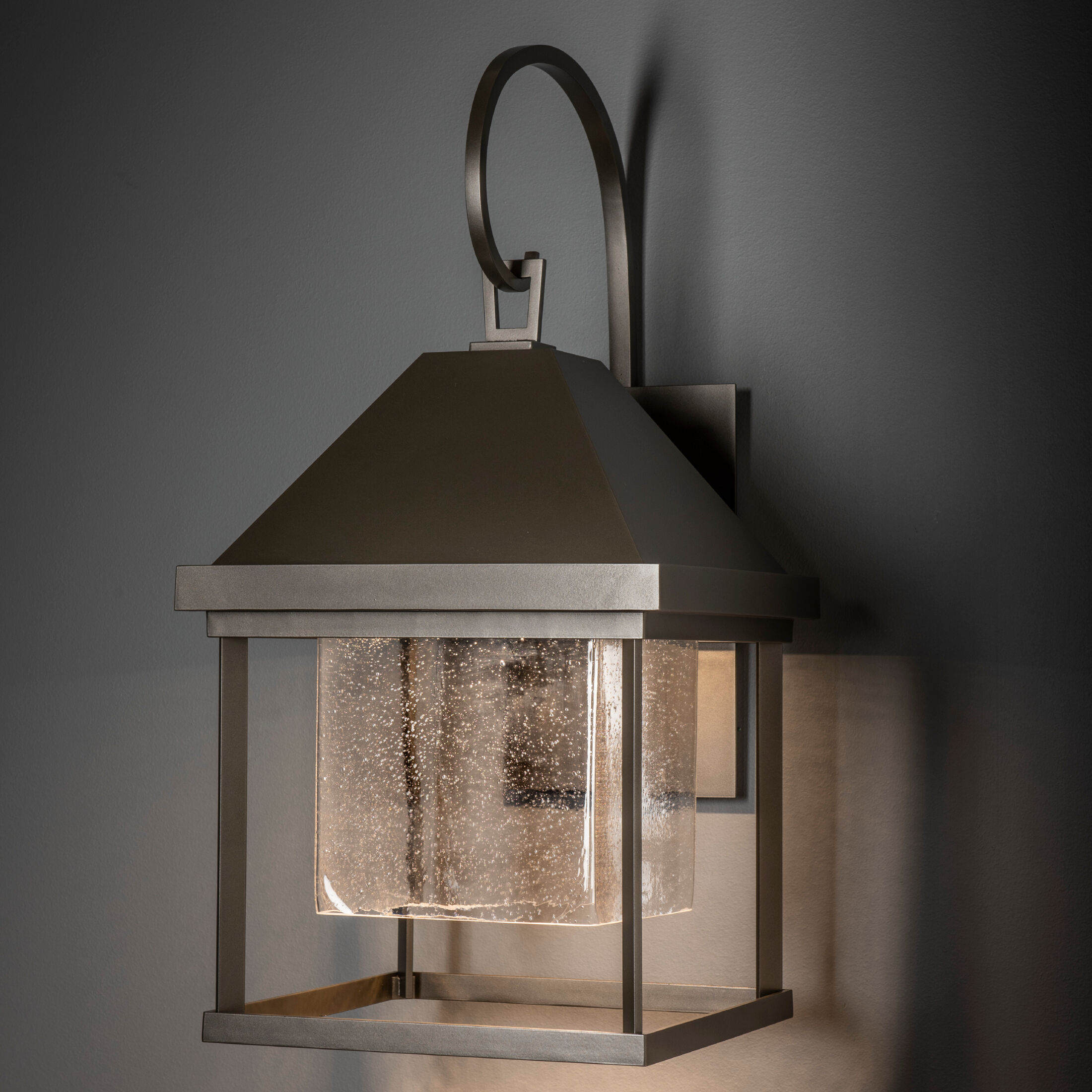 Dorset 1 Light 29.5 inch Coastal Dark Smoke Outdoor Sconce in Seeded Clear, Large