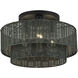 Weavington 3 Light 15 inch Black Semi Flush Mount Ceiling Light, Large