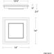 Grandstand LED 14 inch Beige Travertine and Aged Brass Flush Mount Ceiling Light