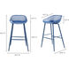Piazza 37 inch Blue Outdoor Barstool