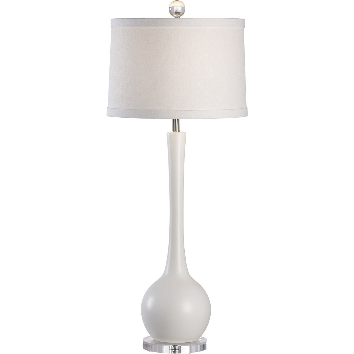 Chelsea House 41 inch 100.00 watt Matte White Glaze/Clear Table Lamp Portable Light