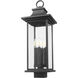 Tiberius 4 Light 24.5 inch Black Outdoor Post Mount Fixture