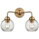 Bronson 2 Light 15.75 inch Burnished Brass Vanity Light Wall Light