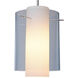 Rome LED 7.88 inch Matte Chrome Pendant Ceiling Light in Aqua Outer/Matte White Inner Glass