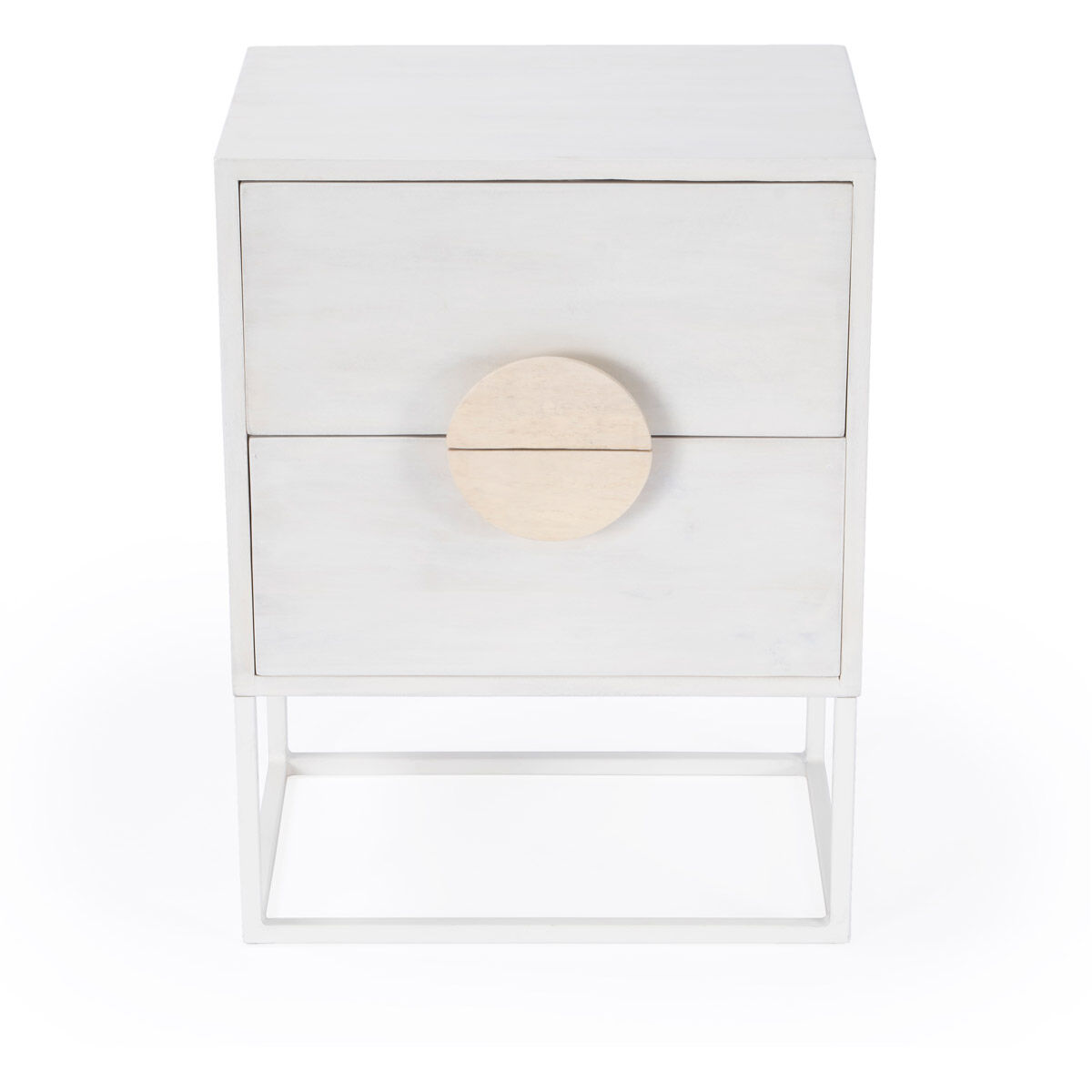 Lennasa 2 drawers Nightstand in White