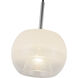 Samar Pendant Ceiling Light in Chrome, Transition Opal Glass