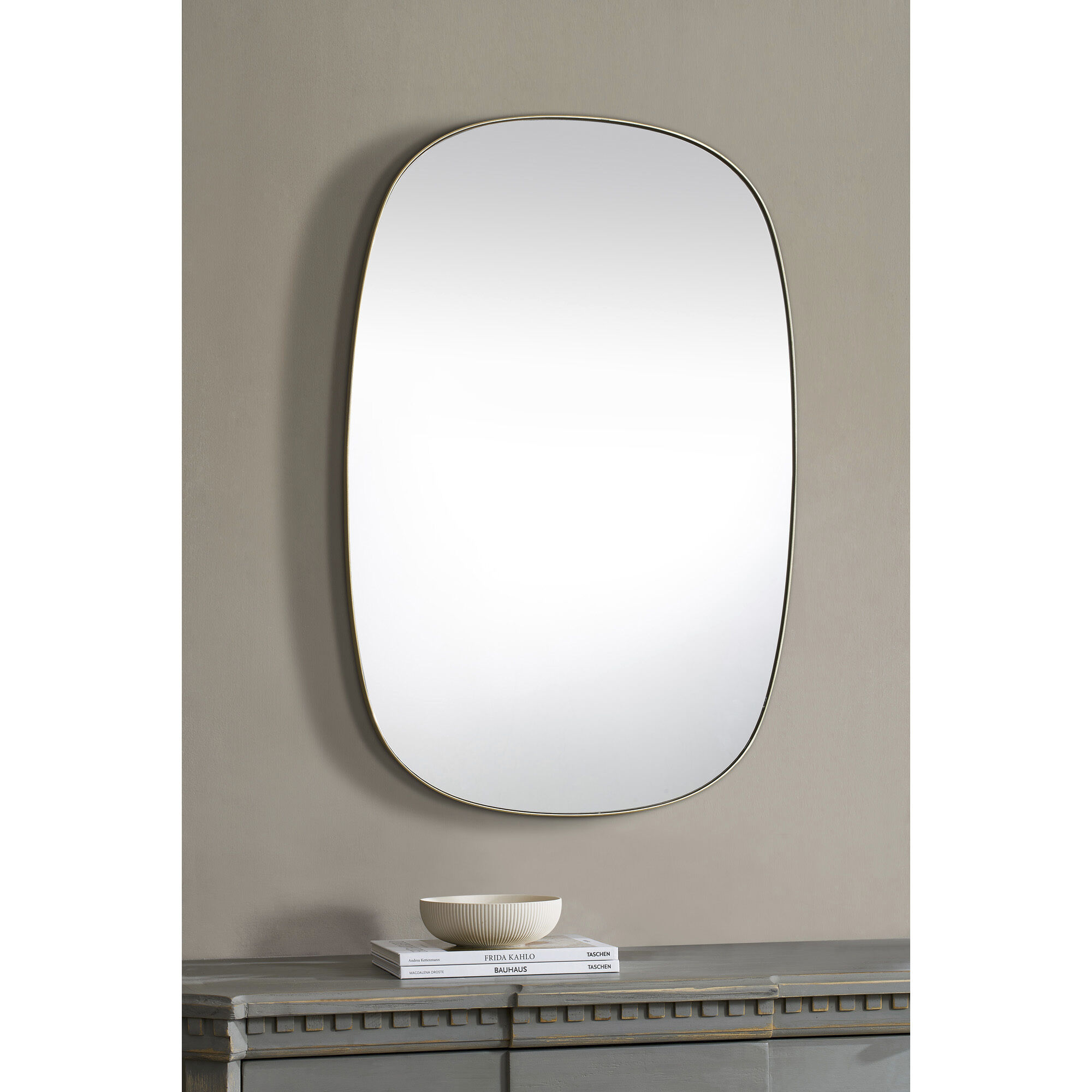 Gallegos 36 X 24 inch Brushed Brass and Clear Mirror