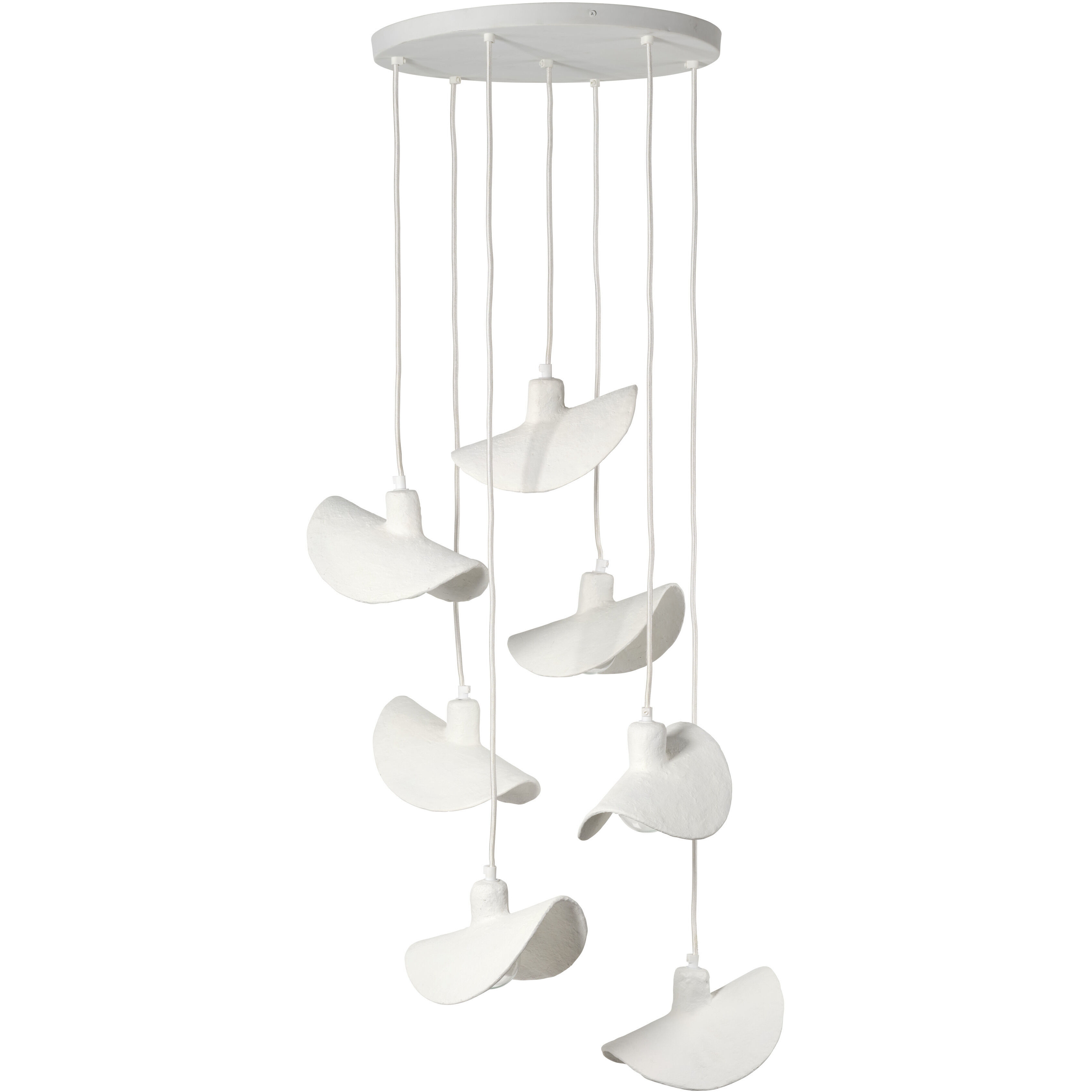 Slope 7 Light 18.25 inch Textured White Chandelier Ceiling Light, Inline