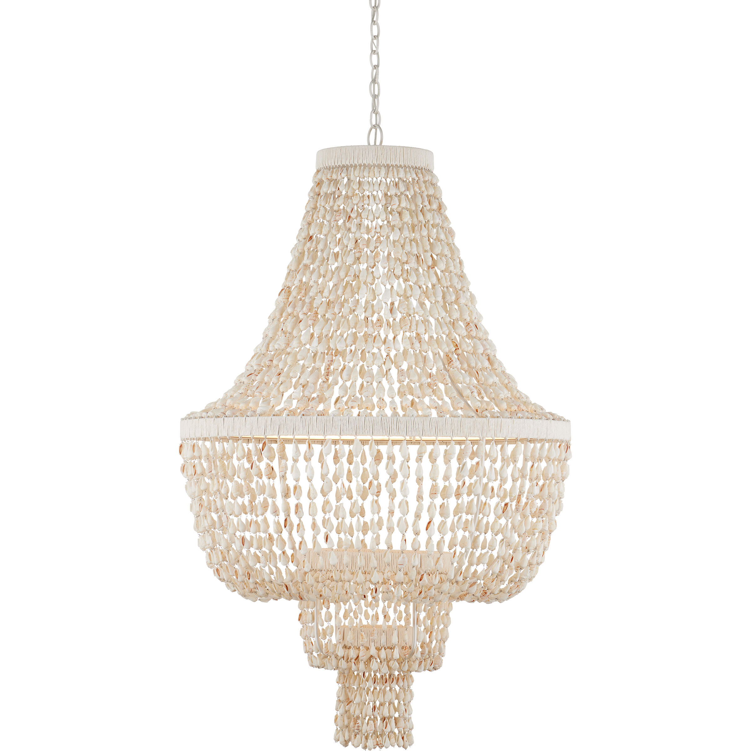 Cybele LED 35.5 inch Natural/Pearlized White/White Chandelier Ceiling Light