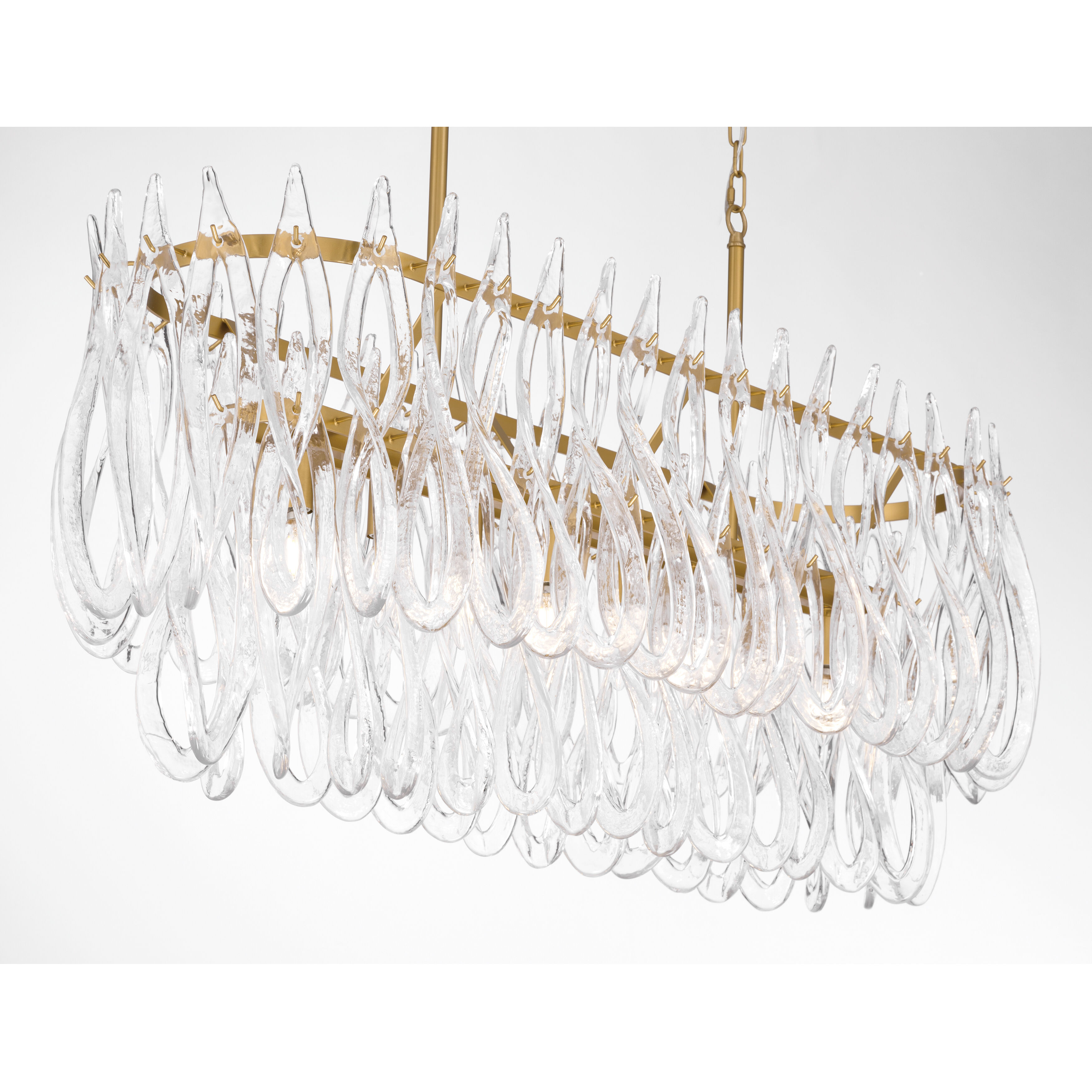 Glassara 8 Light 48 inch Legacy Brass Linear Chandelier Ceiling Light