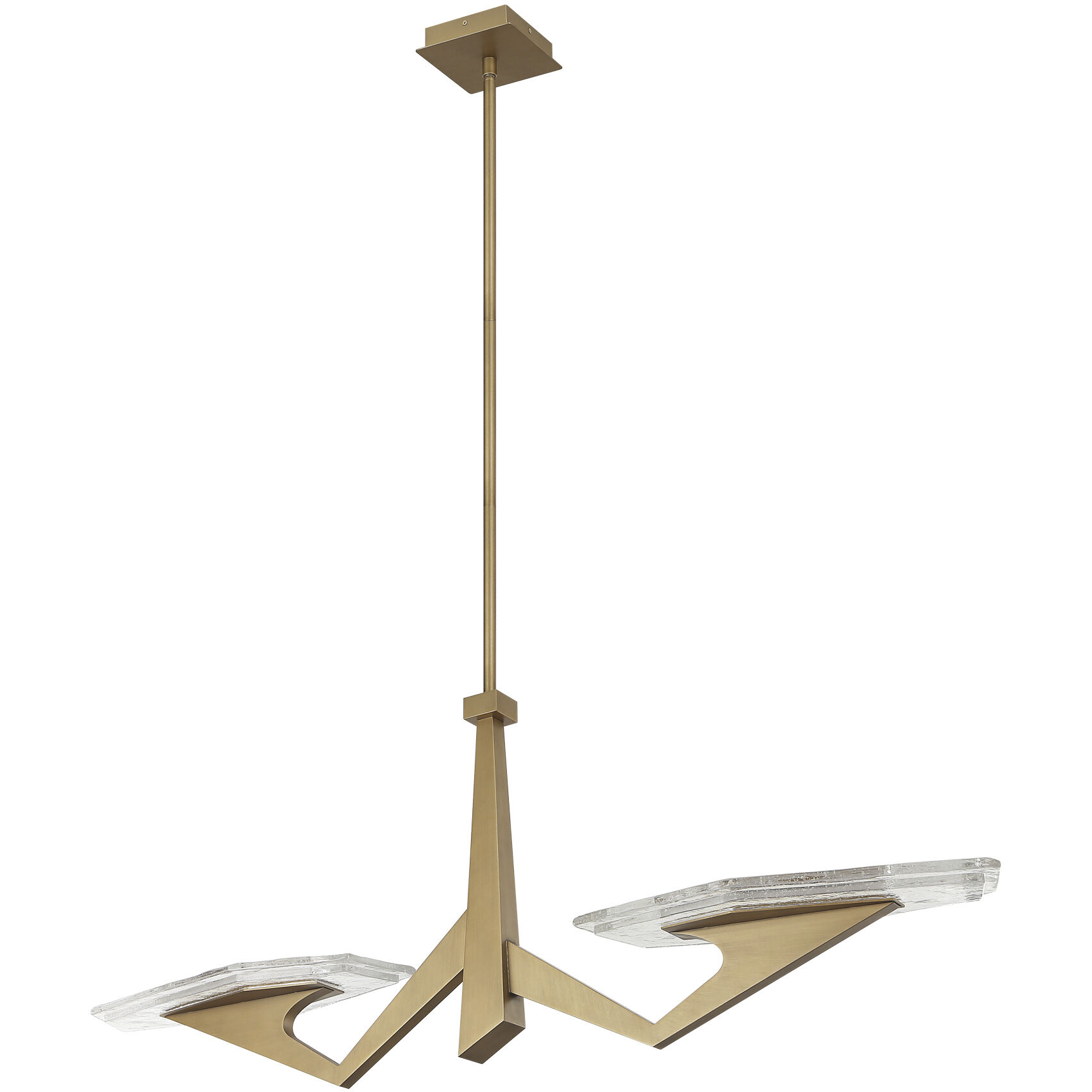 Down the Wrong Path 2 Light 47 inch Brass Kisser Linear Pendant Ceiling Light