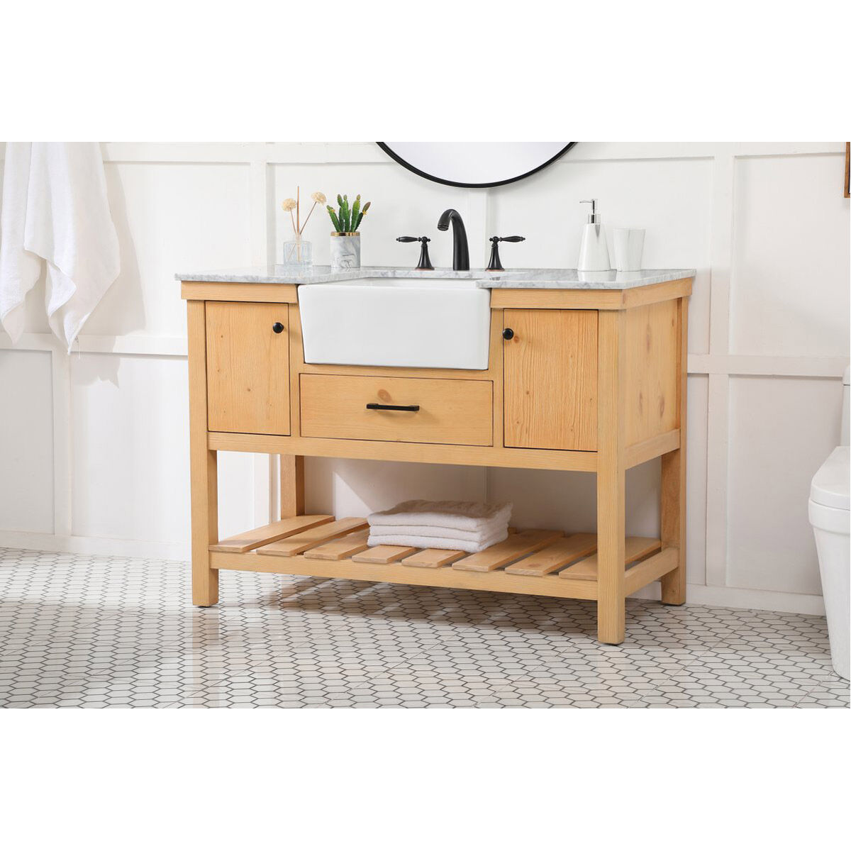 Clement 48 X 22 X 34 inch Natural Wood Bathroom Vanity Cabinet