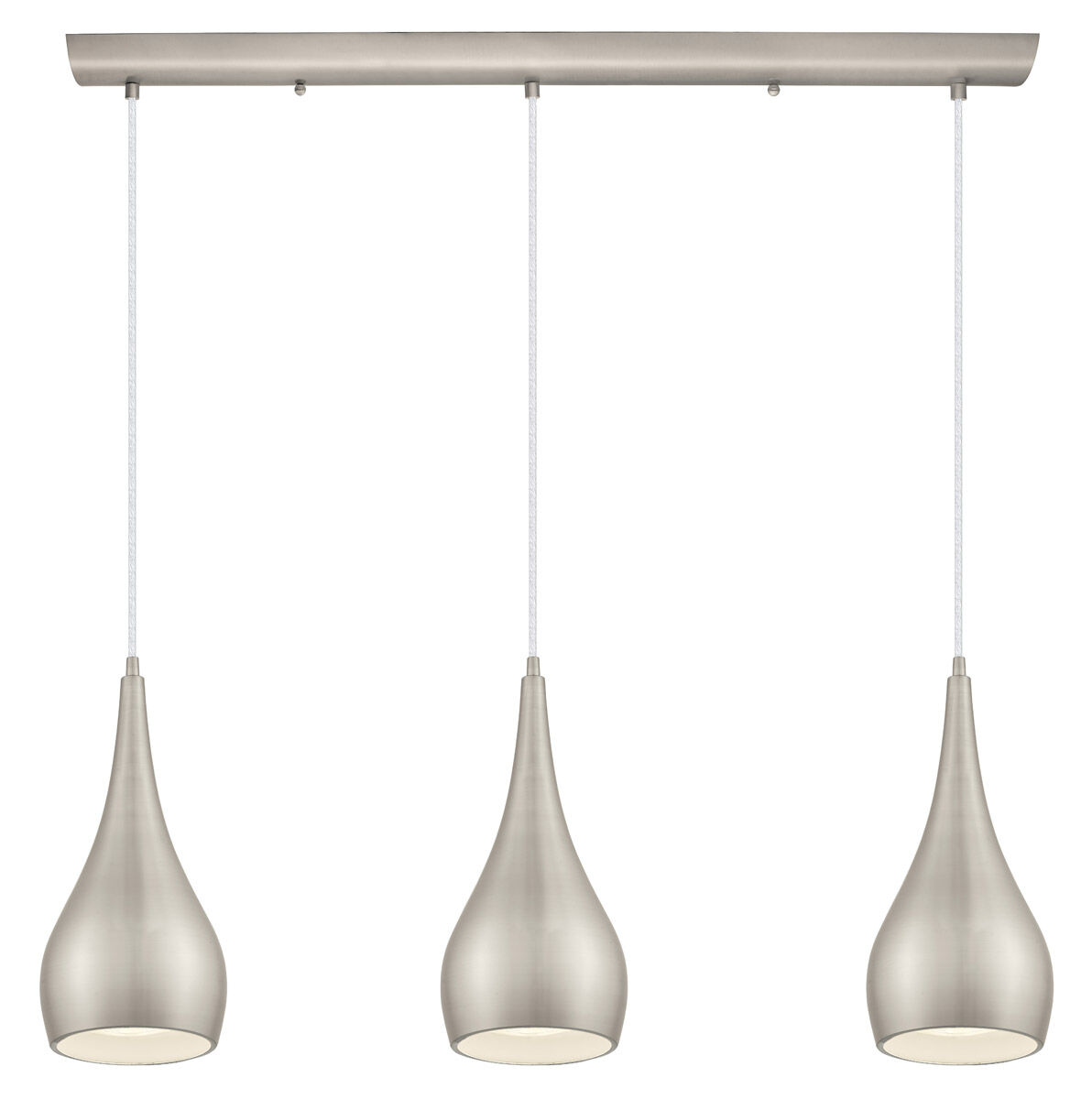 Reale 3 Light 34 inch Matte Nickel Island Trestle Light Ceiling Light