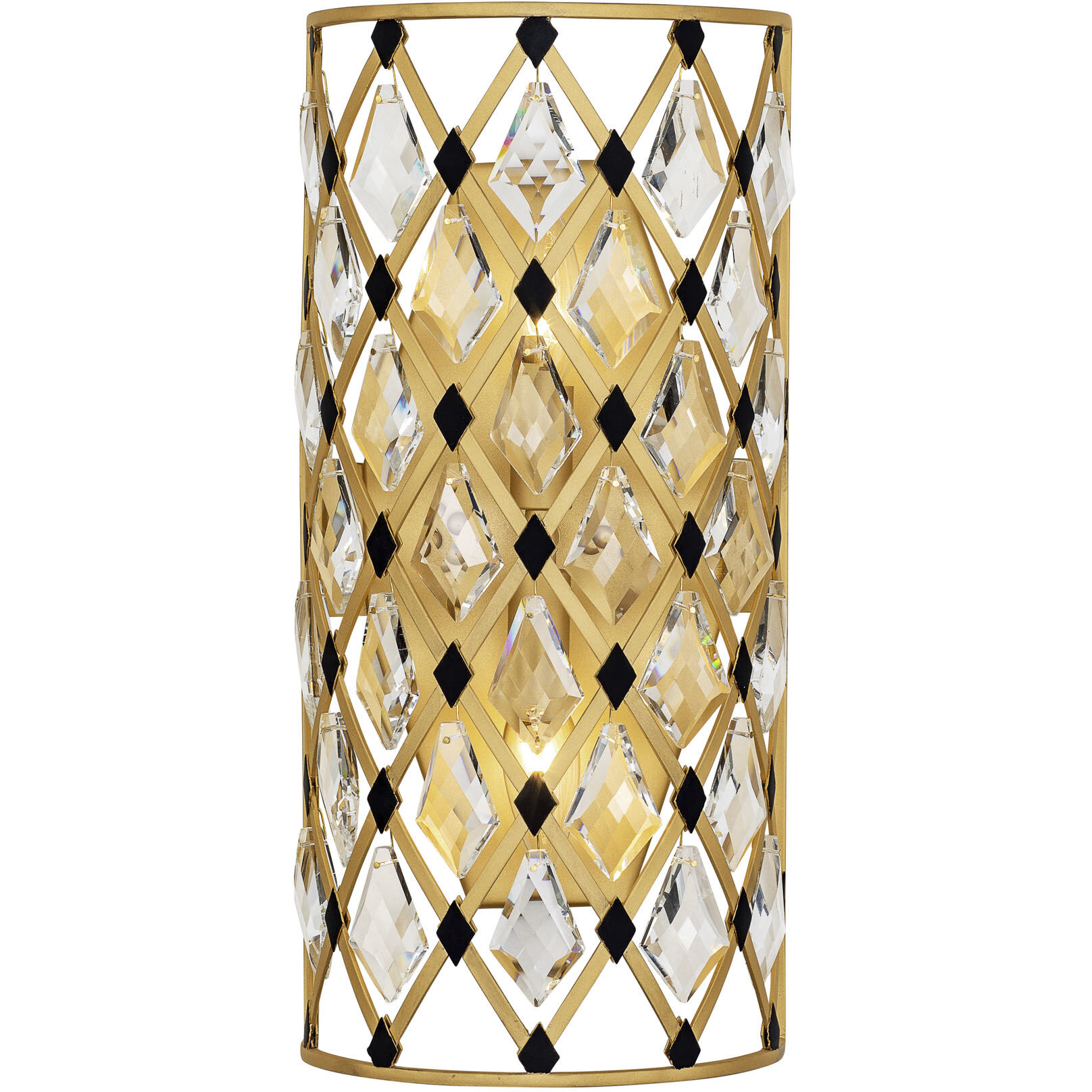 Windsor 2 Light 8 inch French Gold and Matte Black Wall Sconce Wall Light