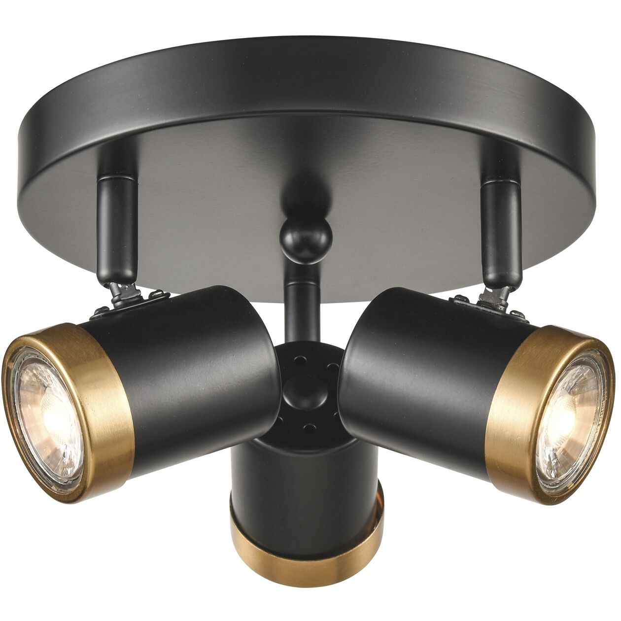 Oeil De Base 3 Light 7.5 inch Ebony and Multiple Finishes Flush Mount Ceiling Light