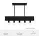 Donelson 5 Light 30 inch Natural Black Iron and Dark Ash Linear Chandelier Ceiling Light, Small
