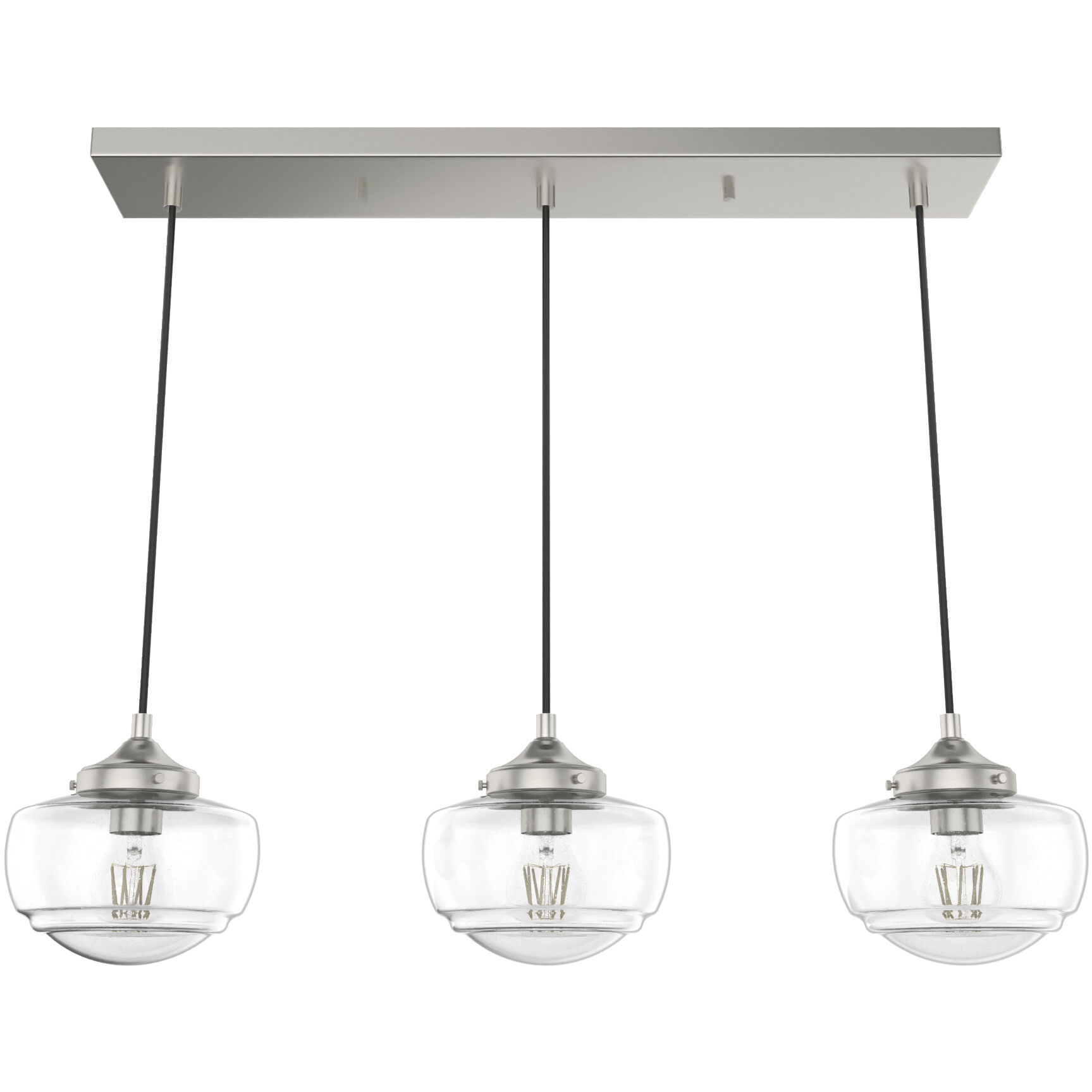 Saddle Creek 3 Light 32 inch Brushed Nickel Linear Pendant Ceiling Light