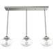 Saddle Creek 3 Light 32 inch Brushed Nickel Linear Pendant Ceiling Light