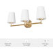 Nolita 3 Light 24.5 inch Alturas Gold Vanity Light Wall Light