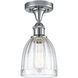 Edison Brookfield 1 Light 6 inch Polished Chrome Semi-Flush Mount Ceiling Light in Clear Glass