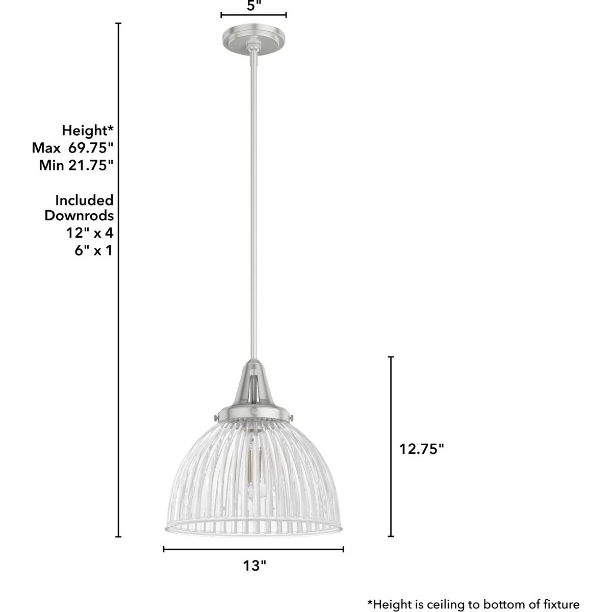 Cypress Grove 1 Light 13 inch Brushed Nickel Pendant Ceiling Light