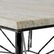 Estrella 62.5 X 54 inch Toronto Leathered Marble and Blackened Iron Dining Table