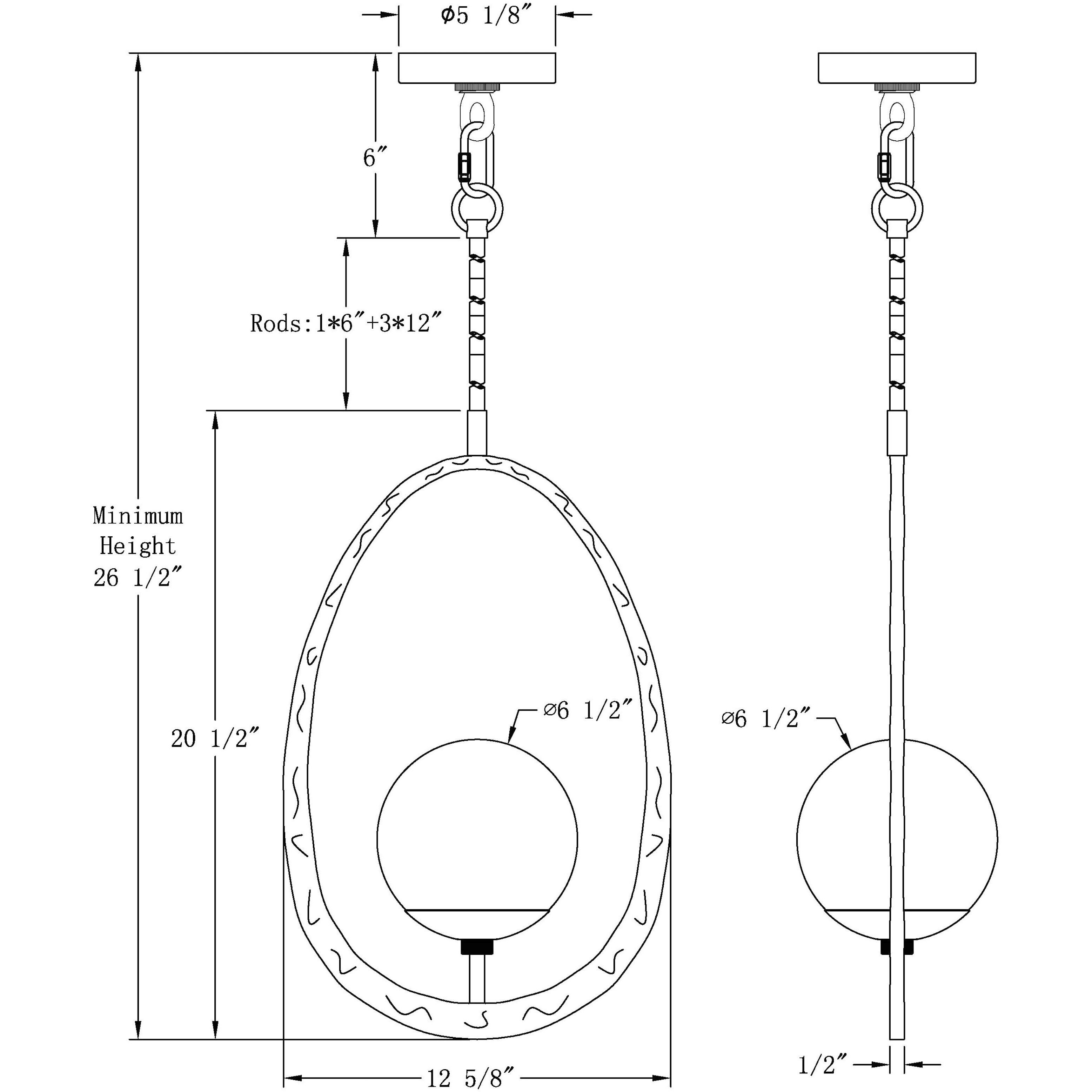 Pegasus 1 Light 12.5 inch Painted Gold Hammered Pendant Ceiling Light