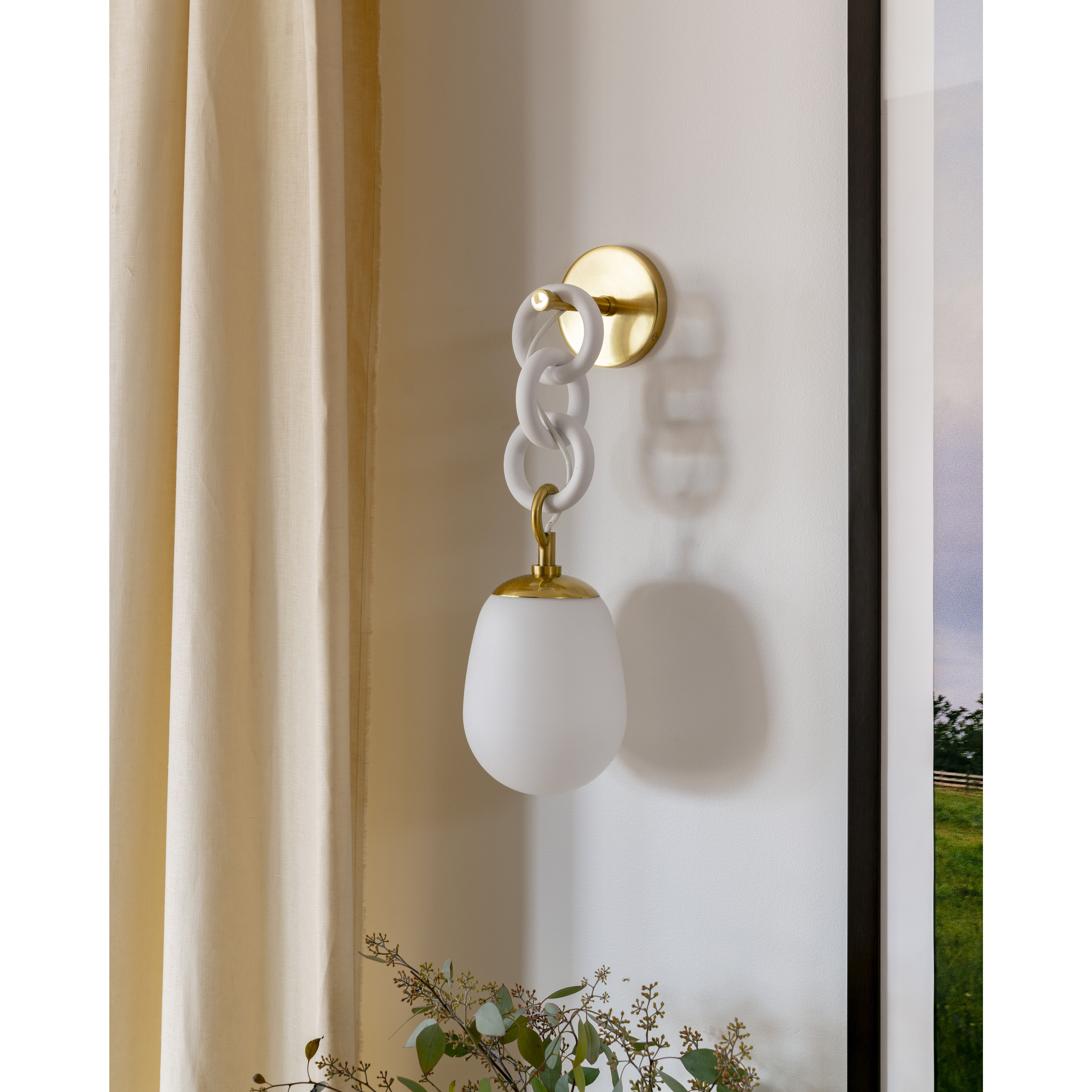 Marina 1 Light 6 inch Aged Brass/Textured White Combo Wall Sconce Wall Light