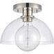 Julian 1 Light 10 inch Polished Nickel Semi Flush Mount Ceiling Light