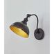 Wallace 12 inch Black / Gold Wall Lamp Wall Light