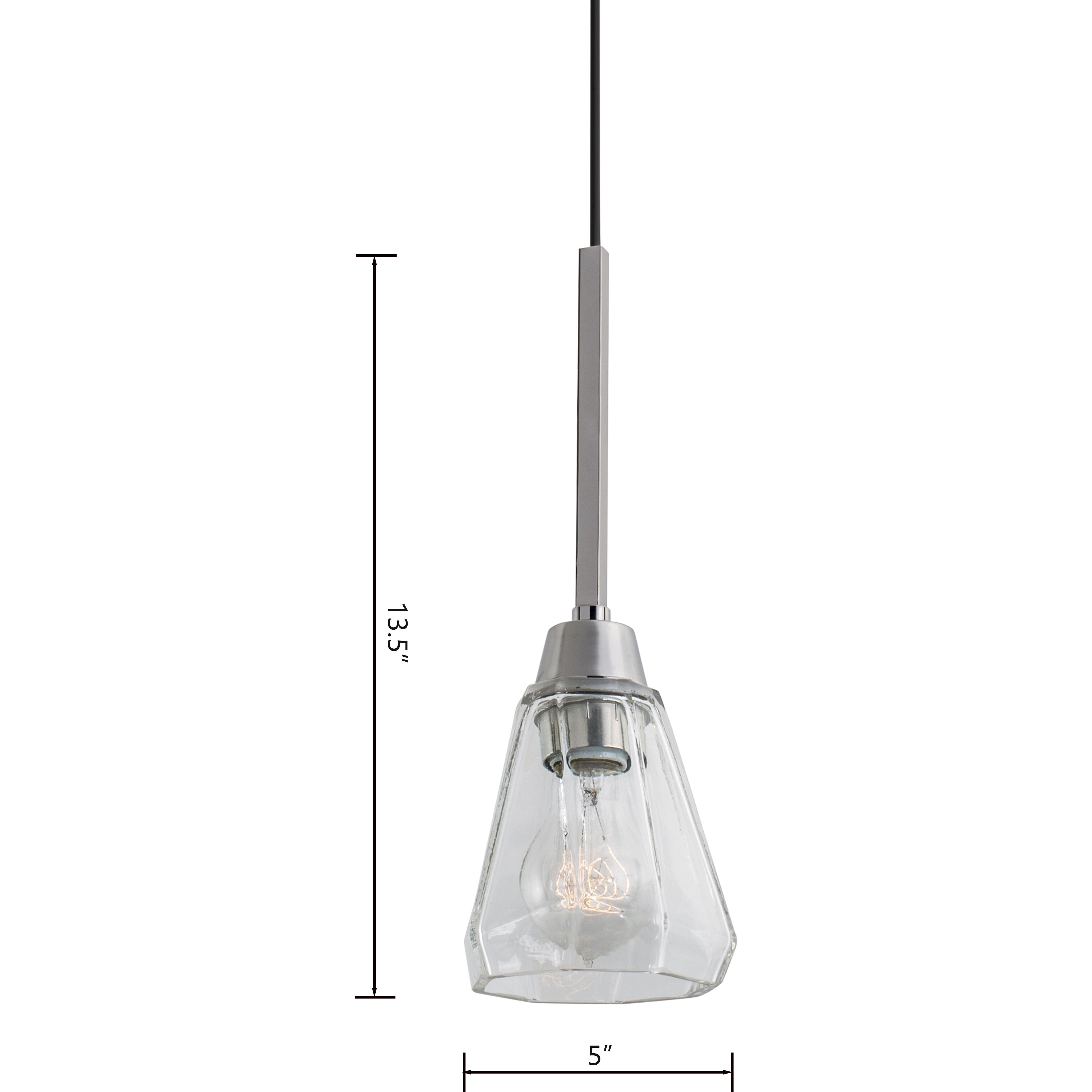 Arctic 1 Light 5 inch Polished Nickel Pendant Ceiling Light