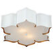 Grand Lotus 2 Light 19 inch Sugar White/Contemporary Gold Flush Mount Ceiling Light