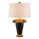Gallier 25 inch 60.00 watt Black and Gold Table Lamp Portable Light, Flambeau
