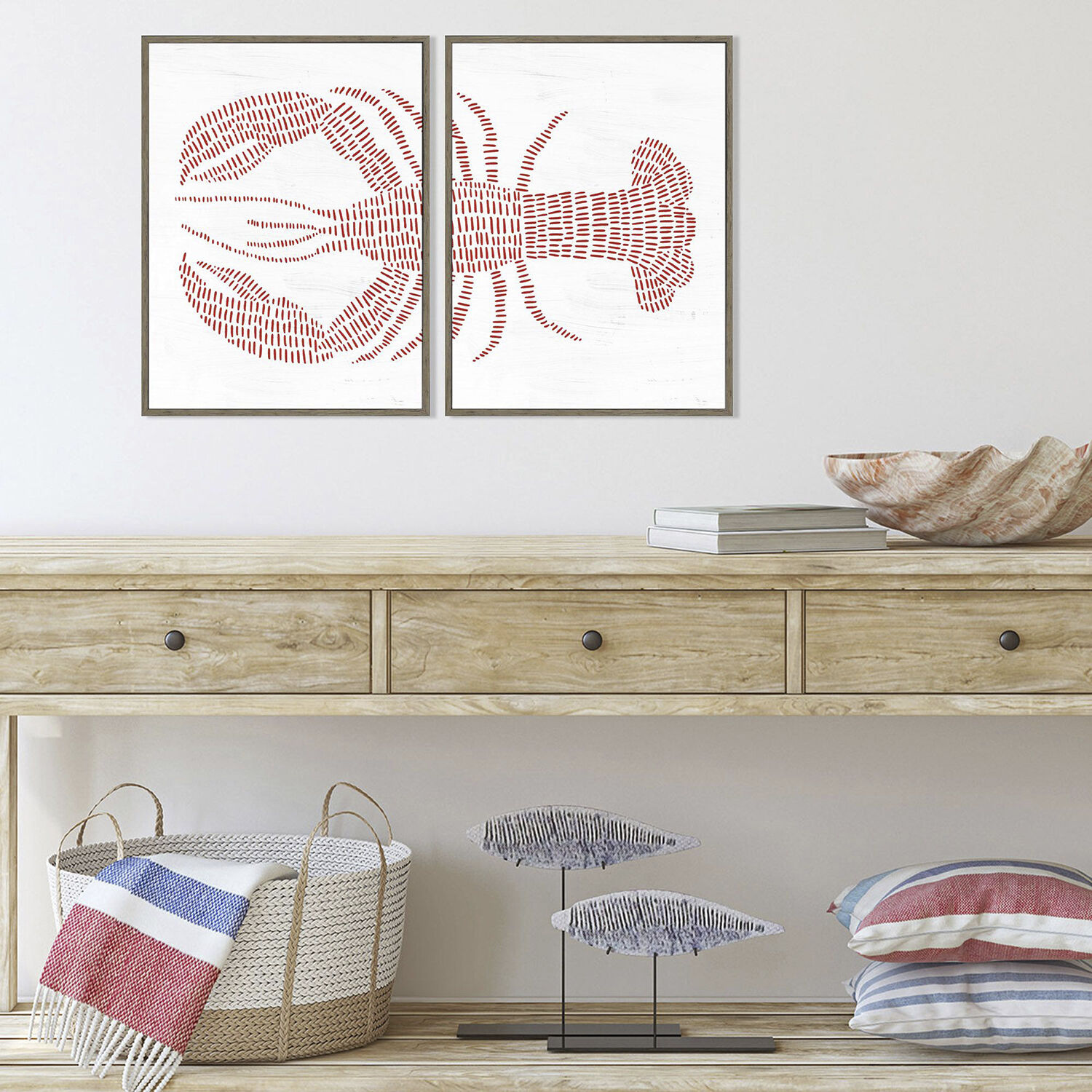 Spotted Crab Spotted Lobster 16 X 12 inch Non-Glass Framed Art, Propac