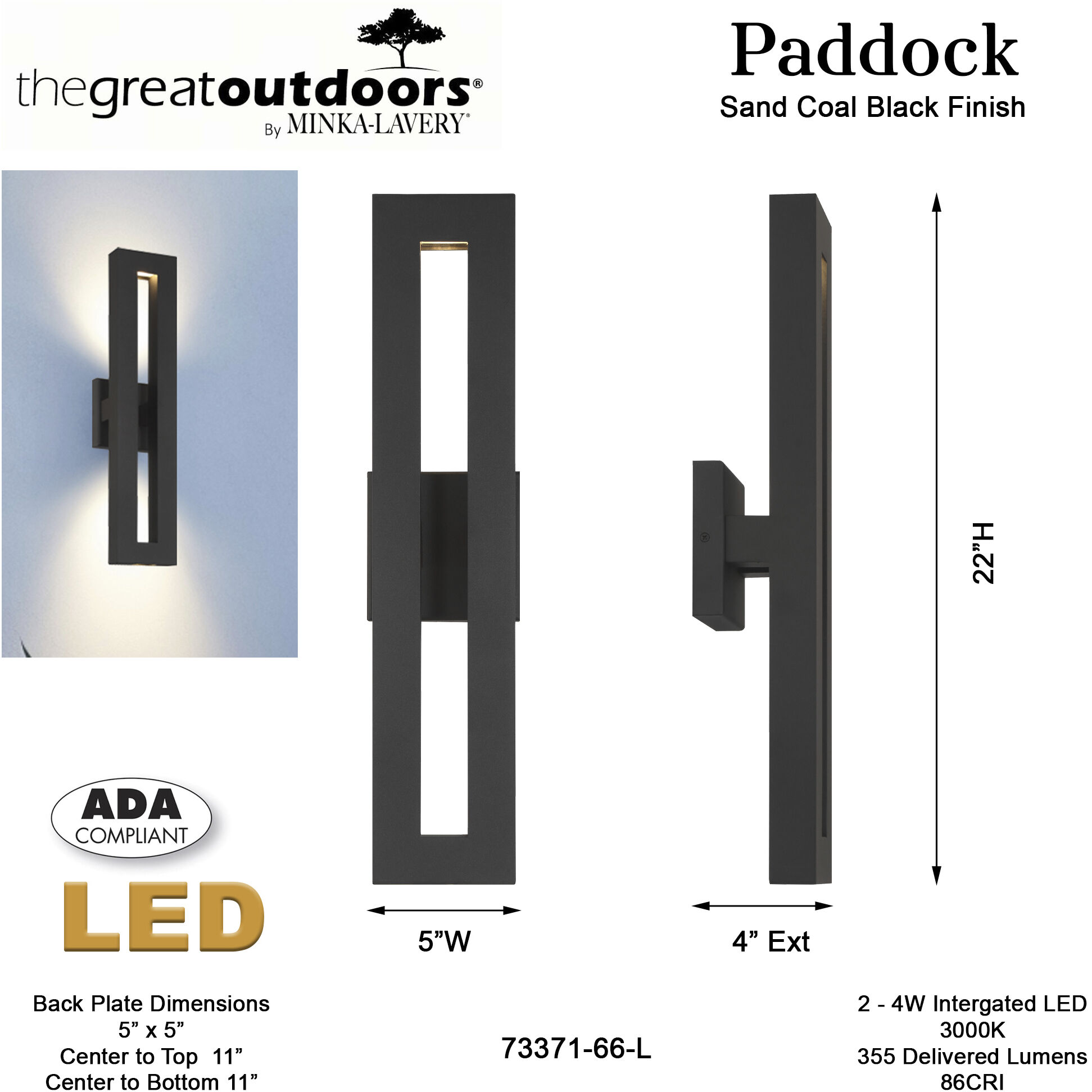 Paddock Outdoor Wall Mount in Sand Coal, Great Outdoors