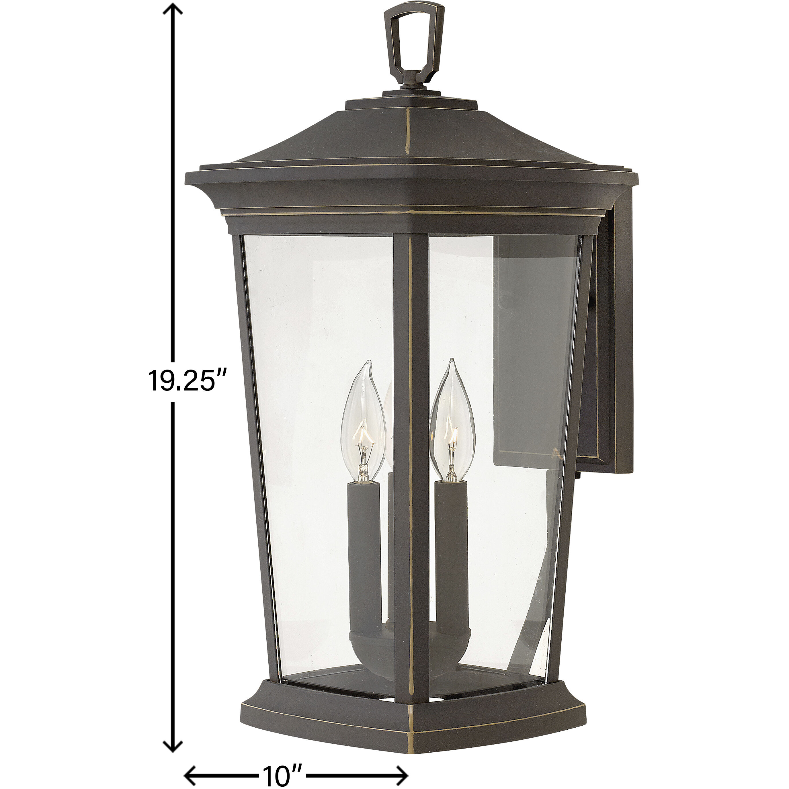 Bromley Outdoor Wall Mount Lantern in Oil Rubbed Bronze, Non-LED, Medium