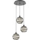 Terra 3 Light Matte Black Chandelier Ceiling Light, Round Multi-Port