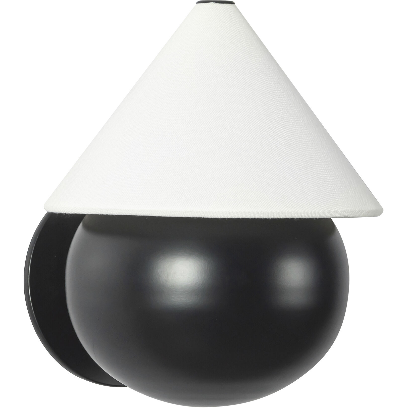 Alora Mood Rowan 7 inch Matte Black and White Linen Wall Sconce Wall Light