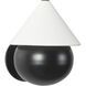 Alora Mood Rowan 7 inch Matte Black and White Linen Wall Sconce Wall Light
